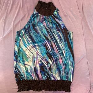 Dress blouse - sleeveless - multicolored